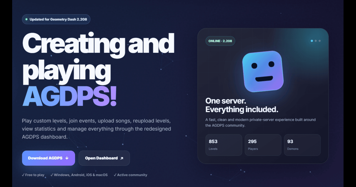 AGDPS — Geometry Dash Private Server